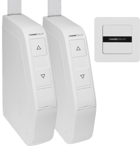 Home Pilot Roller shutter set: 2x RolloTron pure smart surface-mounted mini belt winder and smart wall button for remote control of the electric belt winder