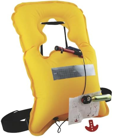 awn Vita Rettungsweste manuell 120N Erwachsene Schwimmhilfe, vakuumverpackt kompakt, ISO 12402-4/6 – Reflektoren, Pfeife
