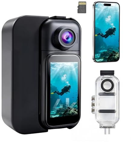 RUDTAR Vlogging Camera Body Camera with Audio and Video Action Camera | 4K | Touch Screen | Waterproof Case | Equipped 32GB SD Card | Connect to Phone APP | Accessories | Hands-Free Pov Camera