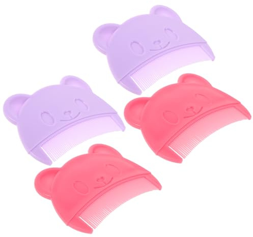 NUOBESTY 4pcs Comb Bear Shaped Boy Girl Hair Comb for Newborns Soft Scalp Grooming Tool for Cradle Cap and Hair Care Newborn Essentials