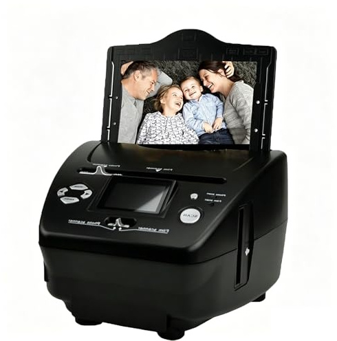 Scanner per negativi per diapositive con schermo LCD da 2,4 pollici e memoria integrata da 128 MB, digitalizzatore autonomo a scansione rapida per negativi di diapositive 3x5 4x6 5x7 foto compatibile