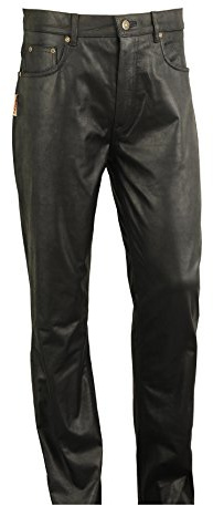 Lederjeans Damen-Lederjeans Herren - 5 Pocket Lederhose, Lederhose lang Herren Nubuk Echt Leder- Lederhose Herren lang in Inchgrößen (36, Braun)