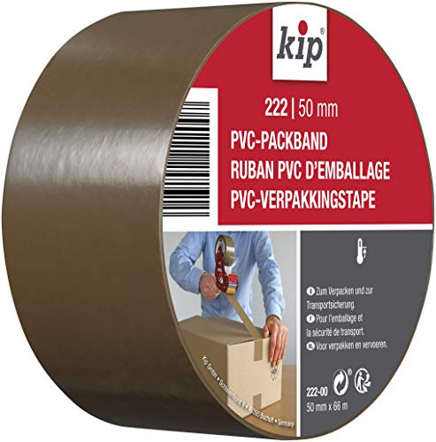 Kip 222 PVC-Packband Braun, 50mm x 66m, schwere Kartons