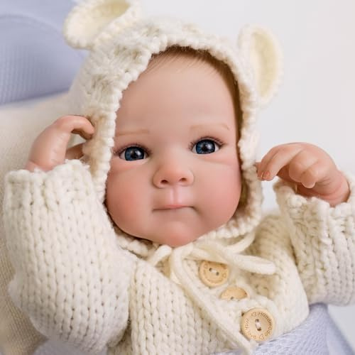 ZIYIUI Reborn Puppe Reborn Babypuppen Mädchen 19 Inches Handgefertigt Waschbar Reborn Babys Weiche Vinyl Körper, Wiedergeboren Babypuppe Sieht Wie EIN echtes Baby (Augen offen Mädchen)