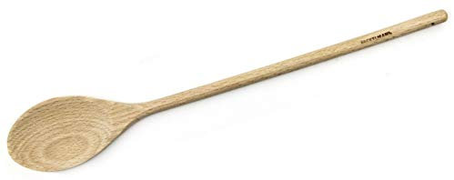 Fackelmann Cuchara de madera de cocina para remover y mezclar los alimentos, Madera de Haya, Utensilios de cocina de madera, Color Natural, 30x4, 5cm, 1ud