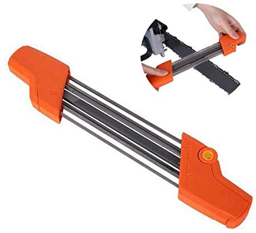 LuukUP Chainsaw Chain Sharpener,Easy File 2 In 1 Practical Bearing Steel Chainsaw Chain Sharpener 5/32P 4.8mm Chain Grinding Tool Fast Sharpen Grind Fits