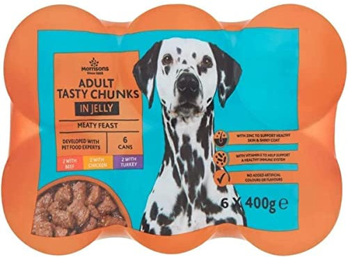 Morrisons Dog Food Meat Chunks In Jelly, 6 x 400 g
