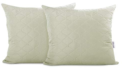 DecoKing 2 Kissenbezüge 50x60 cm Beige Microfaser Hotelverschluss Axel