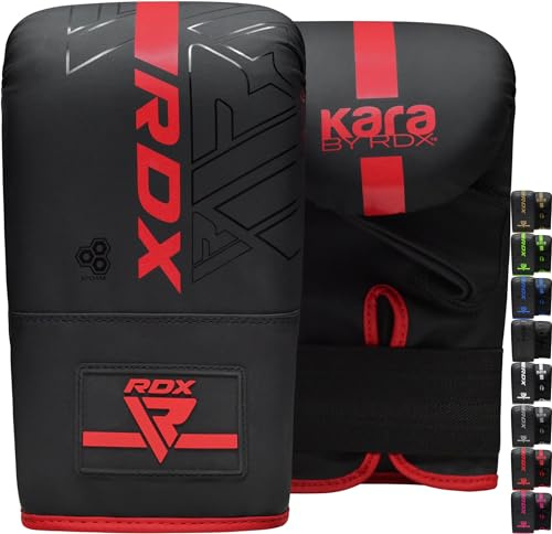 RDX Guantoni Boxe per Allenamento e Muay Thai, Maya Hide Pelle Kara Guanti da Sacco per Sparring, Kickboxing, Sacchi Pugilato, Arti Marziali Combattimento, Colpitori Punzonatura, Punching Bag Mitts