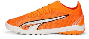 PUMA Men's Sport Shoes ULTRA MATCH TT Soccer Shoes, ULTRA ORANGE-PUMA WHITE-BLUE GLIMMER, 42