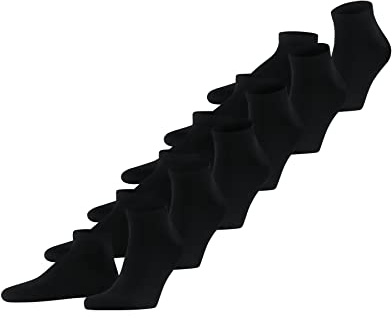 FALKE herr Ankelstrumpor Happy Multipack M Sn bomull kort enfärgat 6 par, Svart Black 3000, 43-46