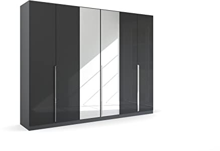 Rauch Möbel Quadra-Spin Glamour, Schrank, Hochglanz Effektgrau, Breite 271 cm