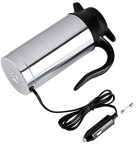 Bollitore Elettrico per Auto, Bollitore Elettrico in Acciaio Inossidabile 12V 750ml, Tazza da Viaggio Tazza da Caffè Tazza da Riscaldamento per Auto, Bollitore per Riscaldamento Latte Acqua per Campeg