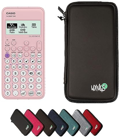 Casio FX-83GTCW Pink including a WYNGS protective case in Black - Basic Set