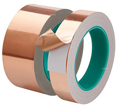 FISIDI Cinta Aislante eléctrica, 2 uds., 20m, Cinta Adhesiva de lámina de Cobre de Doble Cara, reparación de protección térmica for Aislamiento (Color : 20mm, Size : 20M)