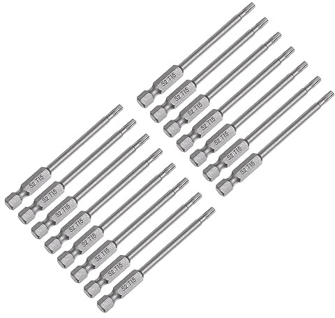 QUARKZMAN 15 Stück T15 Torx Bit Set 75mm Lang Bitsatz 1/4 Zoll S2 Stahl | Sechskantschaft Magnetische für Schraubendreher Akkuschrauber Schrauben Werkzeug Bohrer