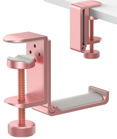 Foldable Headphone Stand and Hook – Aluminum Headset Holder Clamp Mount Under Desk, Universal Fit for Gaming Headphones, Space-Saving Hanger Organizer