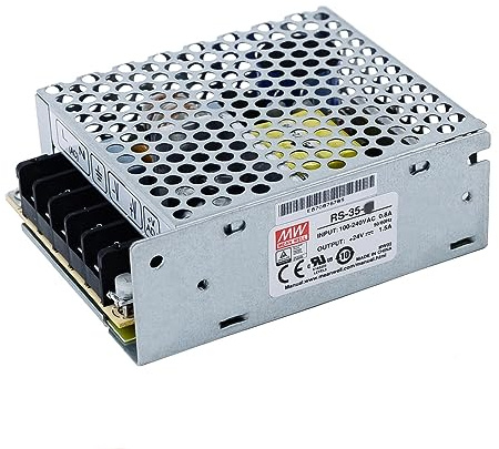 MEAN WELL RS 35W 3.3V 7A Fuente de alimentación conmutada, CA/CC salida única RS-35-3.3 transformador de controlador para sistemas ferroviarios, industriales, de comunicaciones o datos, etc