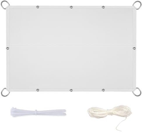 Vela Ombreggiante impermeabile Rettangolare Tenda a Vela Parasole 5x5m Tenda a Vela Quadrata Ombreggiante Protezione UV 95% Giardino Esterni con Corde Occhiellato Bianco