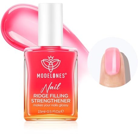 Modelones Nagelhärter Extra Stark 8in1, Nagelpflegeprodukte, Nagelhärter fur Brüchige Nägel, Rillenfüller, Nail Repair, Nagelwachstumformeln, Nagelverstärker, Nail Hardener,Nagelöl,Base Coat 15ML Rosa