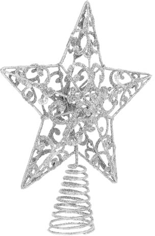 BCOATH 1stk Pentagramm-baumwipfelstern Weihnachtsschmuck Glitzernde Weihnachtsbaumspitze Glitzernder Christbaumschmuck Baumspitzen Schmücken Außendekoration Eisen