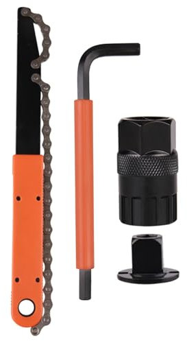 Jubepk Herramienta de látigo de cadena, herramienta de extracción de cassette, herramienta de látigo de cadena, herramientas de látigo de cadena, llave de pedal de aleación de aluminio y herramientas
