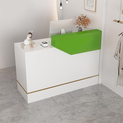 Rezeptionstheke, Empfangstheke, Rezeption, Empfangstresen, Tresen Bar Theke, Nagelstudio Tisch, Büromöbel, mit 1 Schubladen und Tastaturschublade, für Firmenhallen, Hotelrezeptionen, Bartheke(White gr