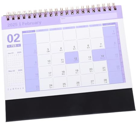 NUOBESTY Stehtischkalender Kleiner Mini-kalender Mondkalender Mit Wochenansicht Für Zuhause Und Büro Metallringbindung Langlebiges Papier Notizbereich Für Planung