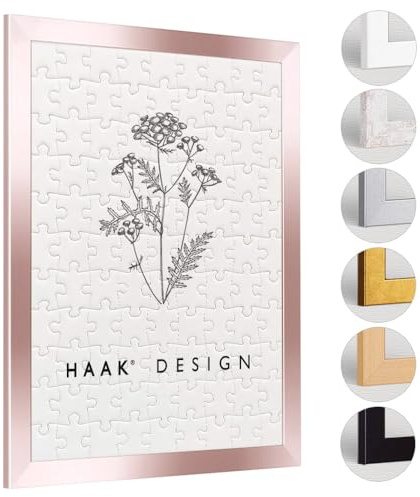 Haak Puzzlerahmen Lavanda ANTIREFLEX/Entspiegelt Rosegold 50 X 70 cm (ca. 1000 Teile) Bilderrahmen Rahmen für Puzzle