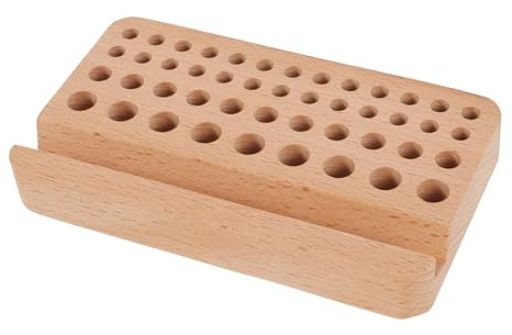 Angoily Soporte Organizador de Herramientas para Marroquinería Múltiple Orificios, Caja de Almacenamiento de Madera Grande para Perforadoras de Cuero, Adecuado para Uso Manual y Doméstico
