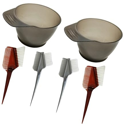 Vaguelly 6piezas Cuencos y Peines Para Teñir El Cabello Cuencos Para Colores Utensilios Profesionales Mango Antideslizante Para Peluquería