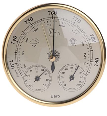 IUBGFTO Wand Montiert Haushalt Barometer Thermometer Hygrometer Wetter Station Hängen