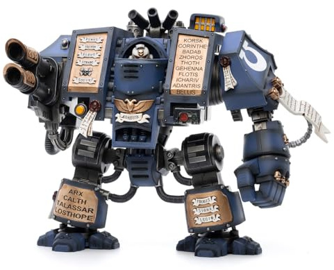 JOYTOY Warhammer 40k Marines de l'Espace, JT2467 Marines de l'Espace Ultramarines Vénérable Dreadnought 1/18 Figurine d'Action Modèle de Collection Kits