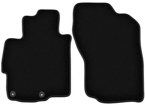 Wielganizator Velours Vorne Fußmatten passend für Mitsubishi Lancer VIII CY (2007-2016) | Qualität: Basic - Genaue Passform, rutschfeste Untregrund 2-teilig - Schwarz