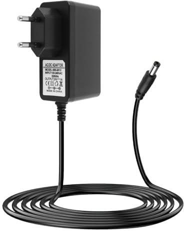 Trasformatore di Alimentazione 24V 1A 24W Adattatore AC 100-240V a DC 24V 1A, Jack 5,5mm x 2,1mm Cavo 1m Adatto per Strisce LED Telecamere Router Dispositivi Audio Pistole Massaggianti e Altro