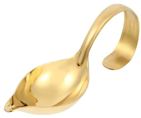 Ciieeo Edelstahl Öllöffel 304 Küchenutensil Servierlöffel Goldfarben Spitzes Munddesign Für Zutatenmessung Und Lebensmittelzubereitung