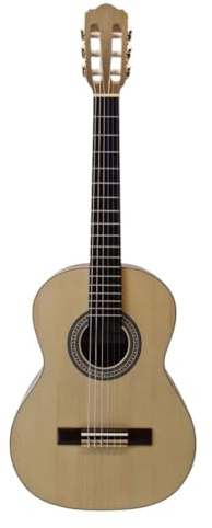 Konzertgitarre 3/4 vollmassiv Fichte Walnuss WoidBua SS300 Preamp Tuner inkl. Gigbag – Kindergitarre 9–11 Jahre – warme Klangfarbe – Fishman Elektronik – hochwertige Volksmusik-Gitarre