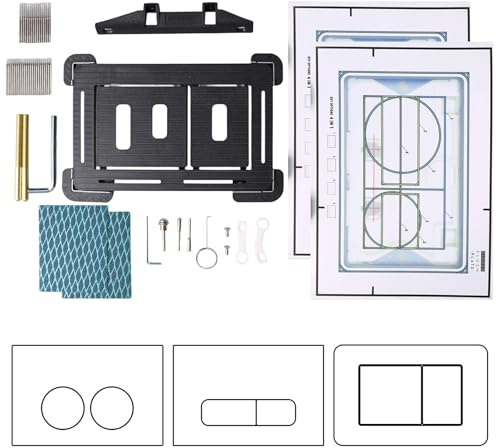 Micpointik Plaque de commande cachée à carreler pour plaque de commande Geberit Delta, installation affleurante, plaque d'actionnement avec fixation magnétique, noire