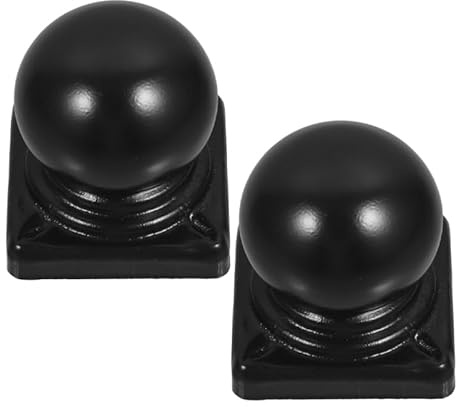 Gadpiparty 2pcs Black Iron Ball Fence Post Caps Weatherproof Metal Finials for Square Posts Stylish Outdoor Rail Toppers for Garden and Deck Railings Protective Covers