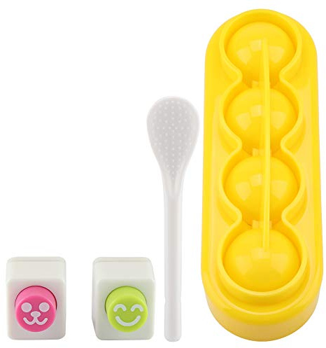 Milltrip Sushi Rice Ball Maker 4-Cavity, Sphere Moule de Sphère avec Scoop