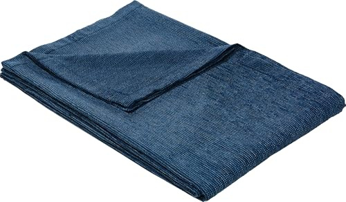 Erwin Müller Sofaüberwurf, Sofaläufer, Sesselschoner, Sofaschonbezug hellblau/blau Größe 100x200 cm - samtiges Gewebe, mit Kuvertsaum - (weitere Farben, Größen)