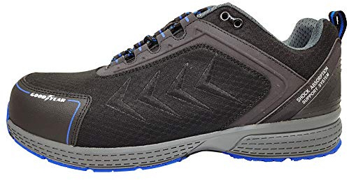 Goodyear Mens Metal Free Water Resistant Safety Shoe Lightweight Composite Toe Flexible Midsole Workwear Trainer S3/SRC/HRO, Black, 10 UK