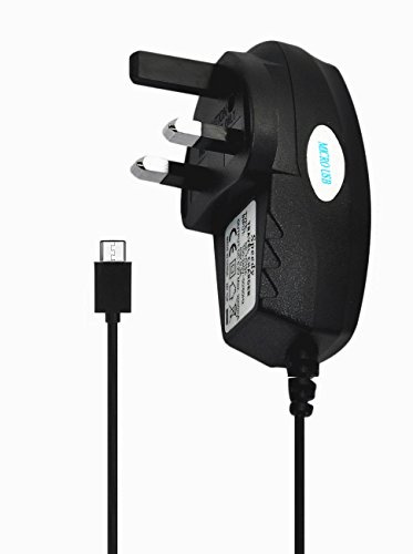 Moto E6 Charger - 3 Pin Mains Wall Plug Charger Micro USB Charger for Motorola Moto E6 (Micro Mains Charger) (Black)