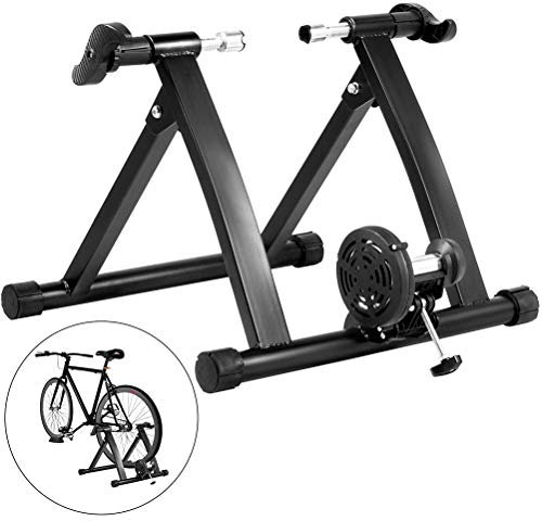 GOLDGOD Leise Klappbar Fahrrad Rollentrainer, Dreieckiger Stall Fahrradtrainer Fluid Widerstand Fahrradfahren Zu Hause Für 26-29 Zoll MTB & 700C Rennrad