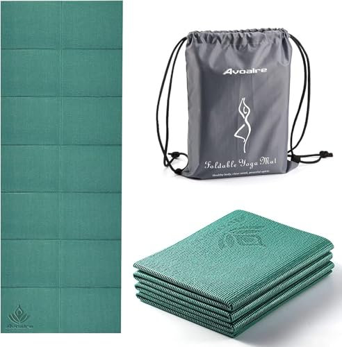 Avoalre Yogamatte faltbar, 173 x 61 cm, 5 mm – Handliche & klappbare Yoga-Matte für Reise, Unterwegs, Yoga, Pilates & Training, rutschfest, leicht & langlebig, umweltfreundlich