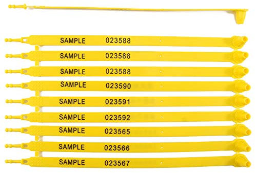 500 Stück manipulationssiegel, nummeriert, aus Kunststoff, selbstschließend, mit Drehverschluss, für LKW-Türdichtungen (gelb)