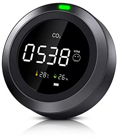 Therm La Mode CO2 Monitor, 3-in-1 Indoor Air Quality Monitor Detect Carbon Dioxide Temperature & Humidity,CO2 meter with Accurate NDIR Sensor, Suitable for Home, Office, and School