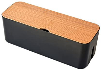 Kabelbox Power Stripe Organizer Kabel Organizer Box Verstecken und verbergen Sie Steckdosenleisten und Stromkabel vor Fernsehgeräten, Computern und Schreibtischen, Schwarz, 11,6 x 4,3 x 4,5 Zoll
