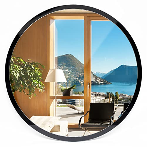 Tulup Rund Spiegel Wandspiegel zum Wohnzimmer Schlafzimmer Badezimmer im Rahmen ⌀ 100 cm Mirror