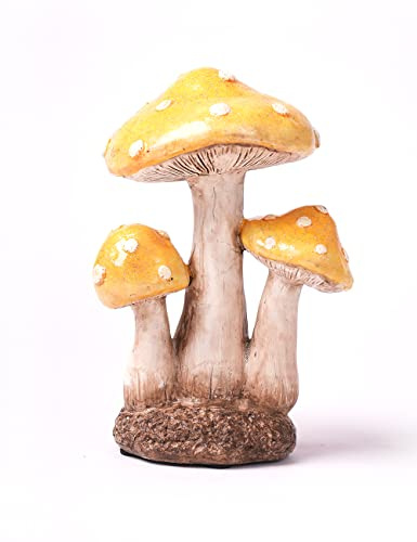 SEINHIJO Statue de Champignon Sculpture Figurine Fée Décoration 18cm | Résine Moderne Jardin Arts Intérieur Tendance Artisanale Anniversaire Fêtes Cadeau pour Amis Famille Amoureux